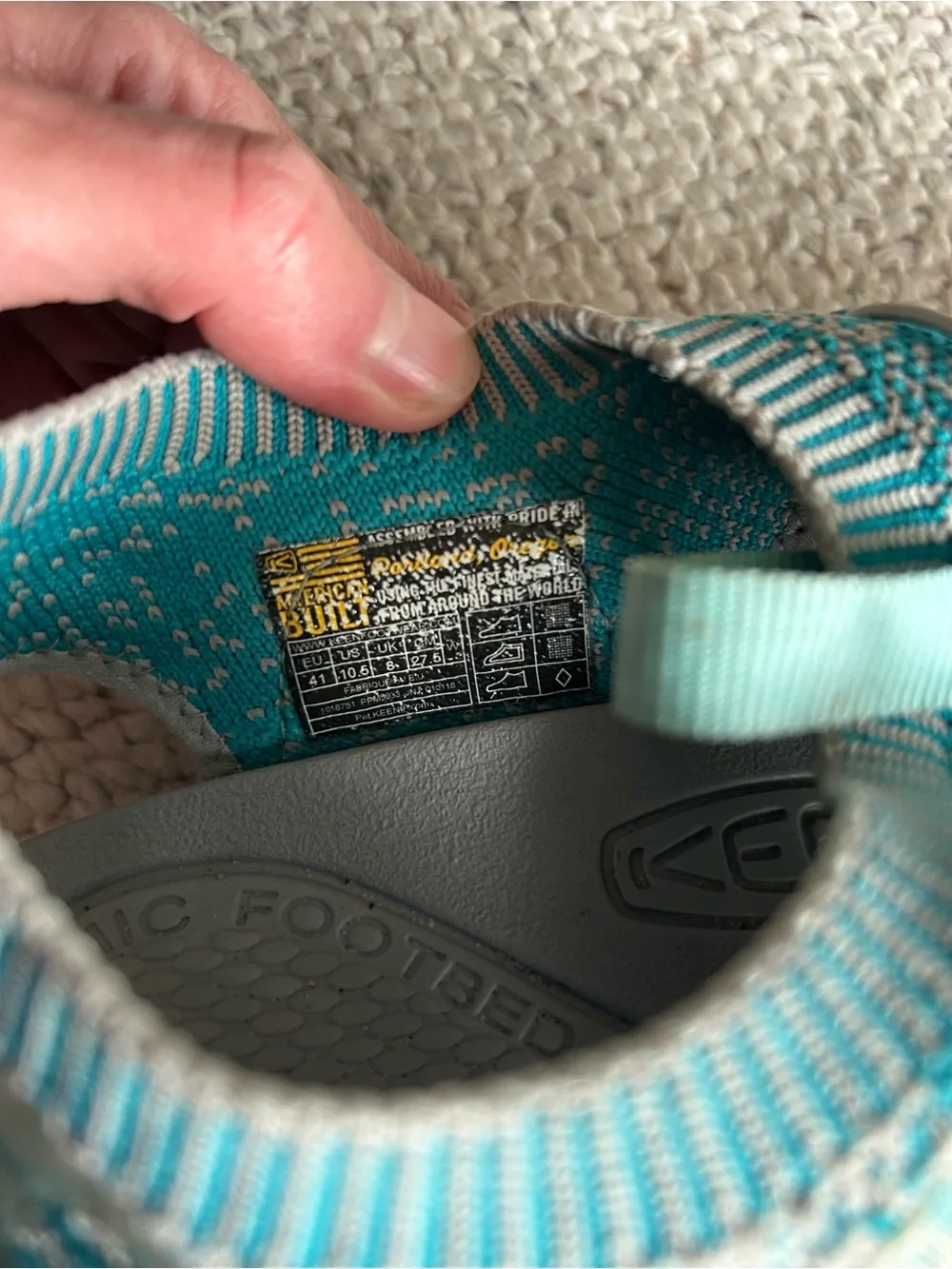 Keen Women's Aqua Knit Sandals in Teal and Light Gray
